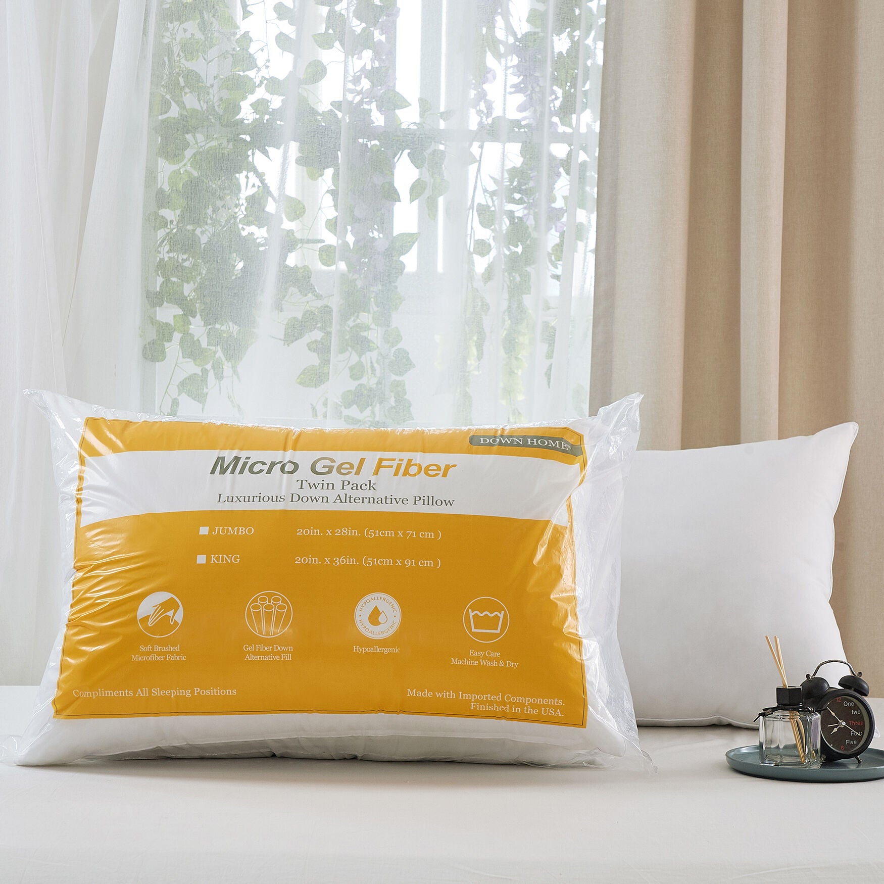 Microgel Twin Pack Down Alternative Pillow, , alternate image number 2