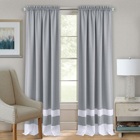 Darcy Window Rod-Pocket Panel, GREY WHITE, hi-res image number null