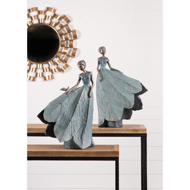 Garden Fairy Figurine With Flower Petal Dress (Set Of 2), , alternate image number null