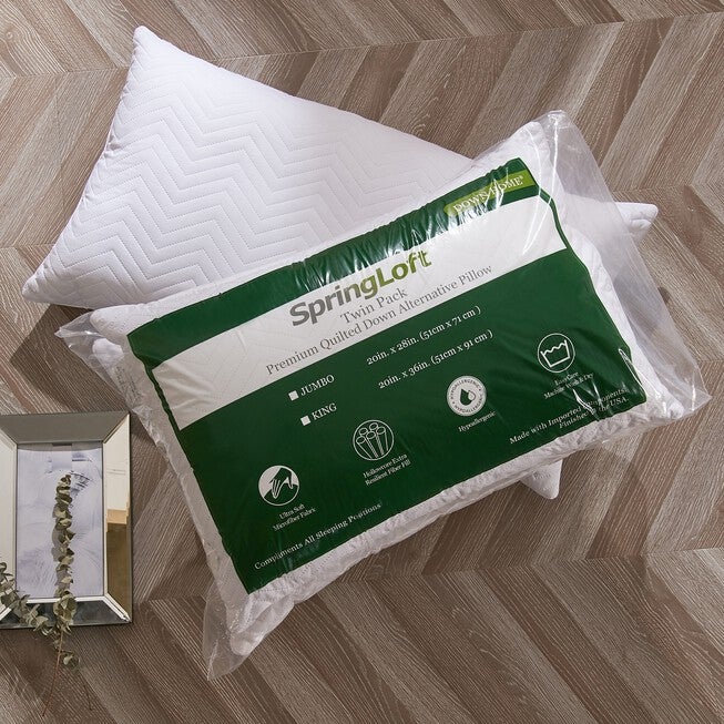 Springloft™ Twin Pack Down Alternative Quilted Pillow, , alternate image number null
