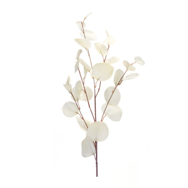 Silver Dollar Eucalyptus Leaf Spray (Set Of 6), WHITE, hi-res image number null