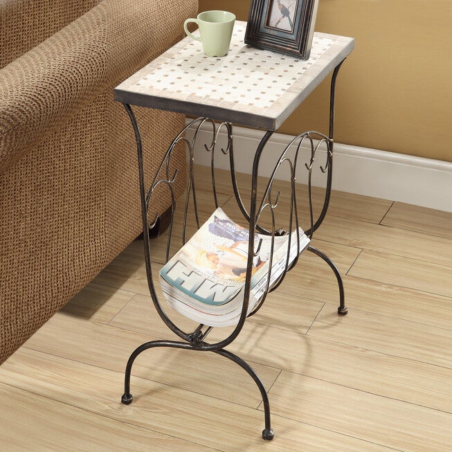 Travertine Magazine End Table, , on-hover image number null