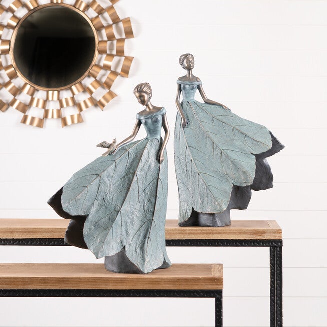 Garden Fairy Figurine With Flower Petal Dress (Set Of 2), , alternate image number null