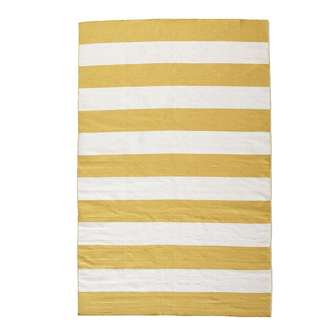 Large Rugby Stripe Rug , YELLOW, hi-res image number 0