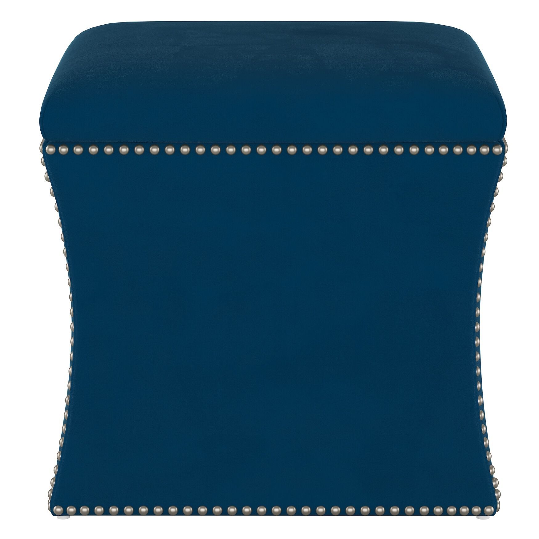 Microsuede Nail Button Storage Ottoman, , on-hover image number 1