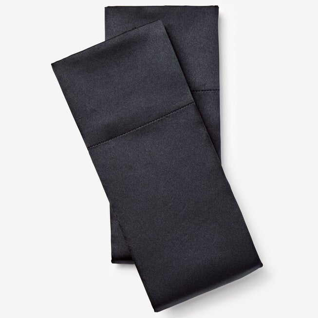 Set of 2 Satin Pillowcases, BLACK, hi-res image number null