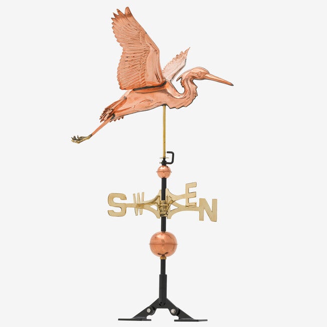 Copper Heron Weathervane, POLISHED, hi-res image number null