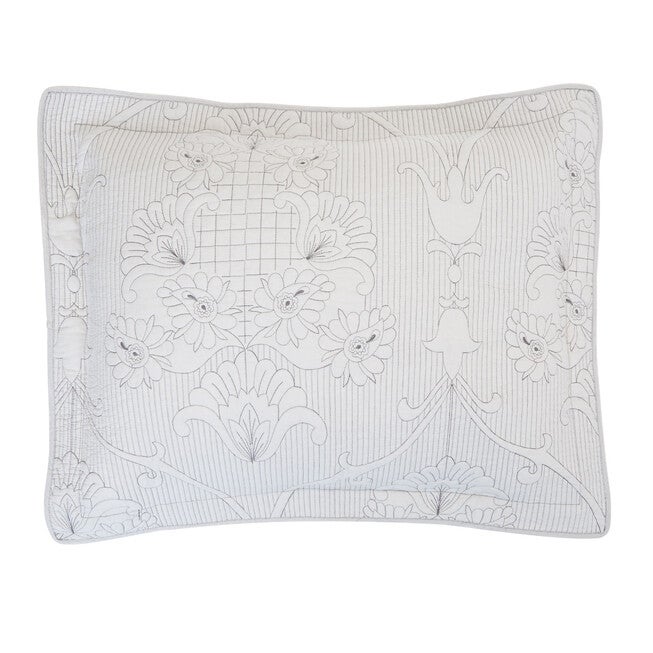 Bernadette Embroidered Sham, CHATEAU GRAY, hi-res image number null