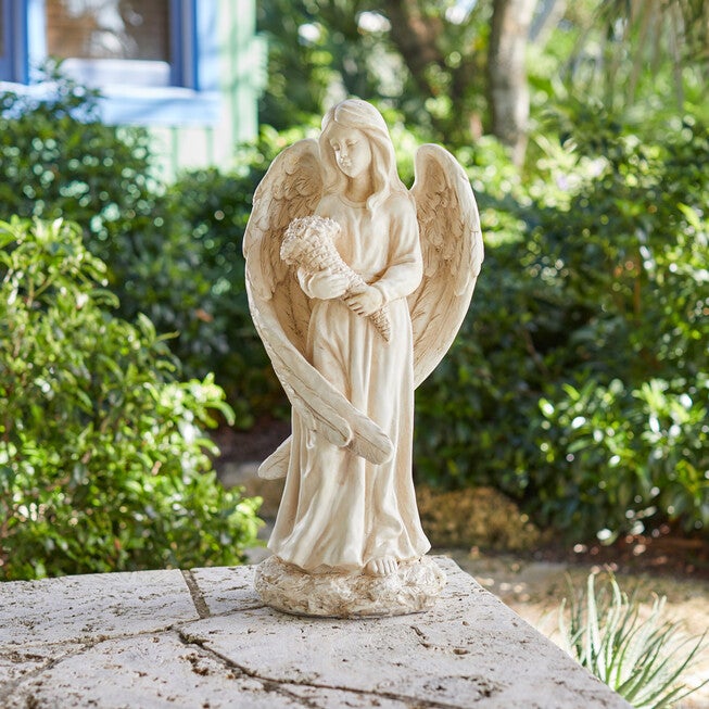 26 inchesH Angel Statue, IVORY, hi-res image number null
