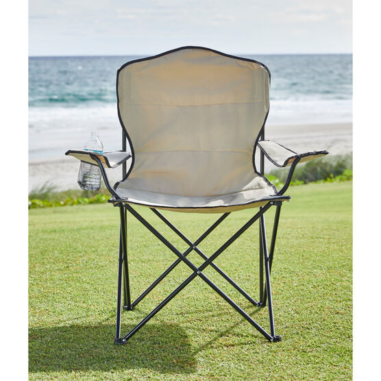 Oversized Folding Camping Chair, TAUPE, hi-res image number null