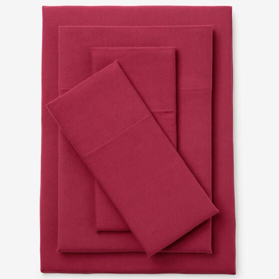 Cotton Flannel Print Sheet Set, CRANBERRY, hi-res image number null