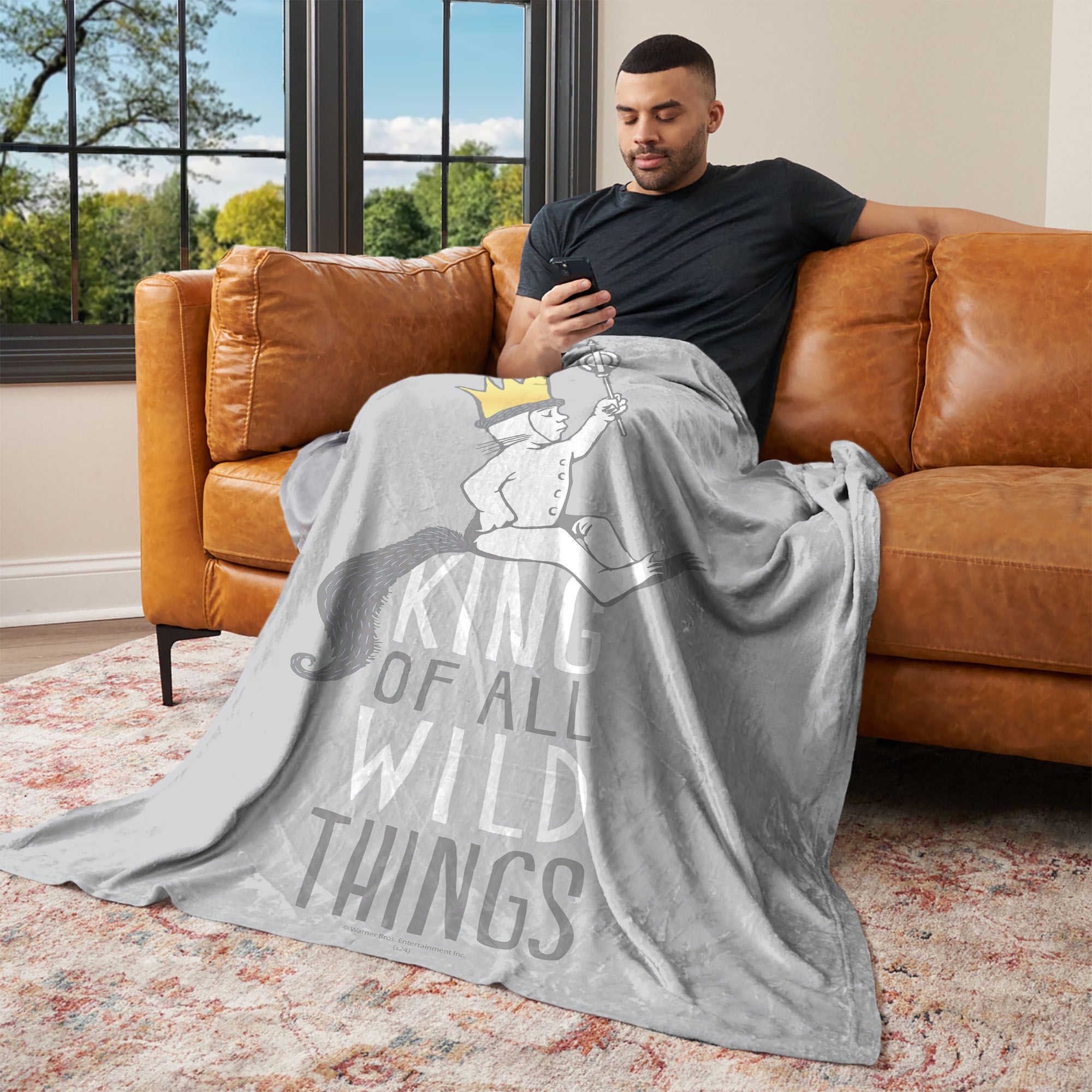Warner Bros. Where the Wild Things Are King of All Silk Touch Throw Blanket 40x50 Inches, GRAY, alternate image number 2