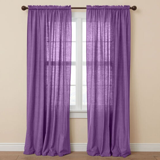 Poly Cotton Canvas Rod-Pocket Panel, GRAPE, hi-res image number null