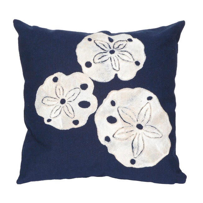 Sand Dollar Throw Pillow, NAVY, hi-res image number null