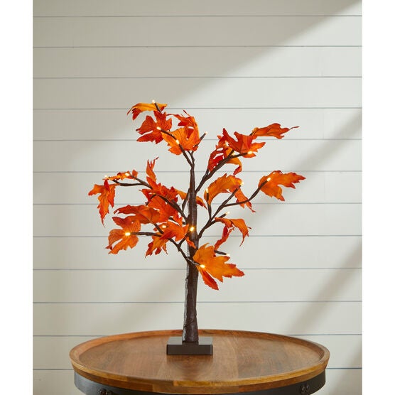 24"H Pre-Lit Maple Leaf Tabletop Tree, MULTI, hi-res image number null