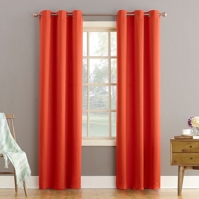 Talita Room Darkening Grommet Panel, TANGERINE, hi-res image number null