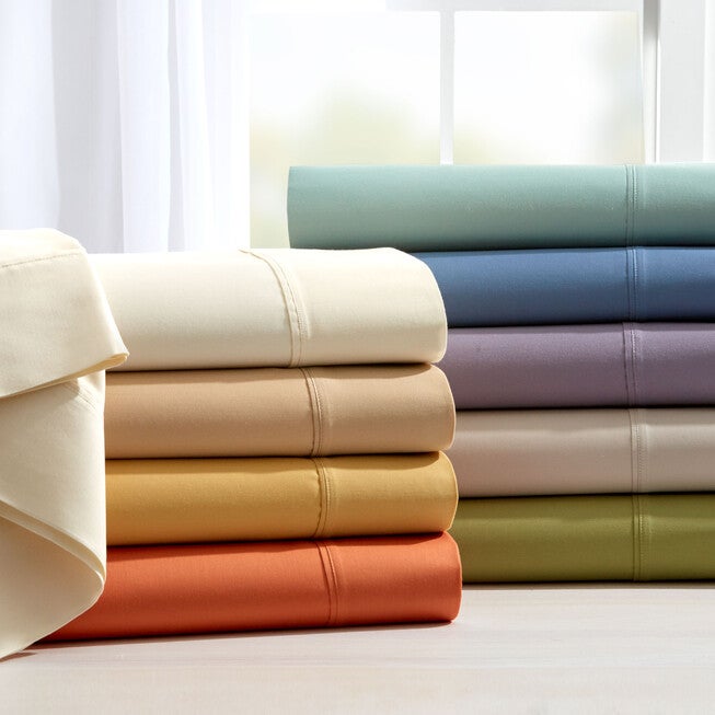 500 Thread Count Cotton-Rich 4-Pc. Solid Sheet Set, OLIVE, hi-res image number 0