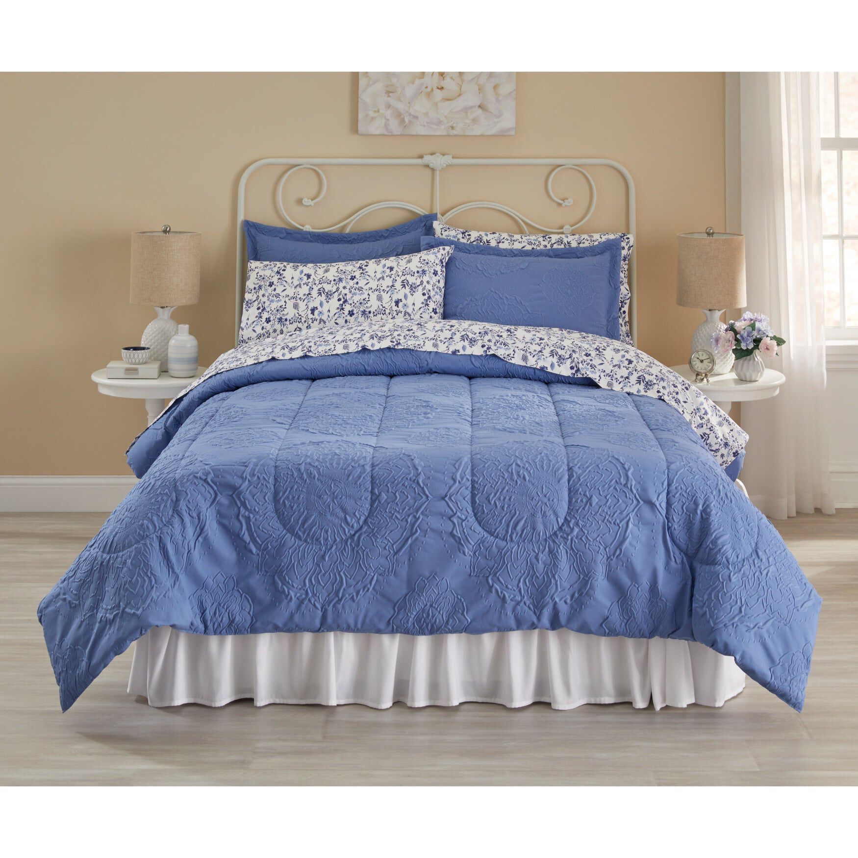 Microsculpt 7-Pc. Comforter Set, BLUE, hi-res image number 0