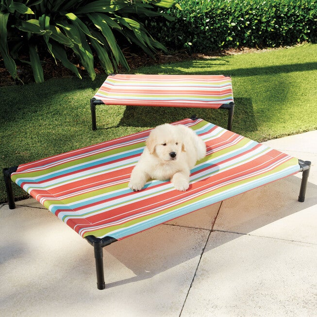 Large Striped Textilene Pet Bed , , alternate image number null