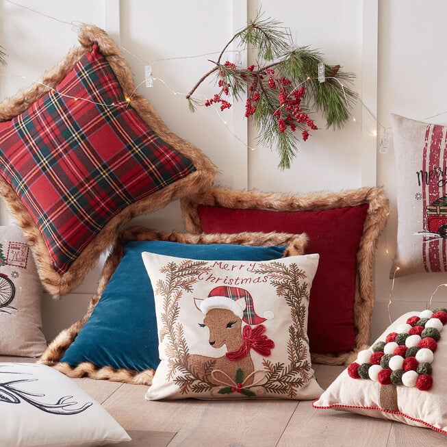 Christmas Fawn Decorative Pillow, , alternate image number null
