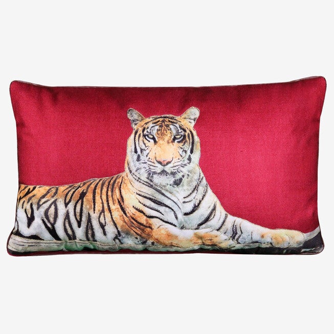 Tiger Reversible Decorative Pillow, MERLOT, hi-res image number null