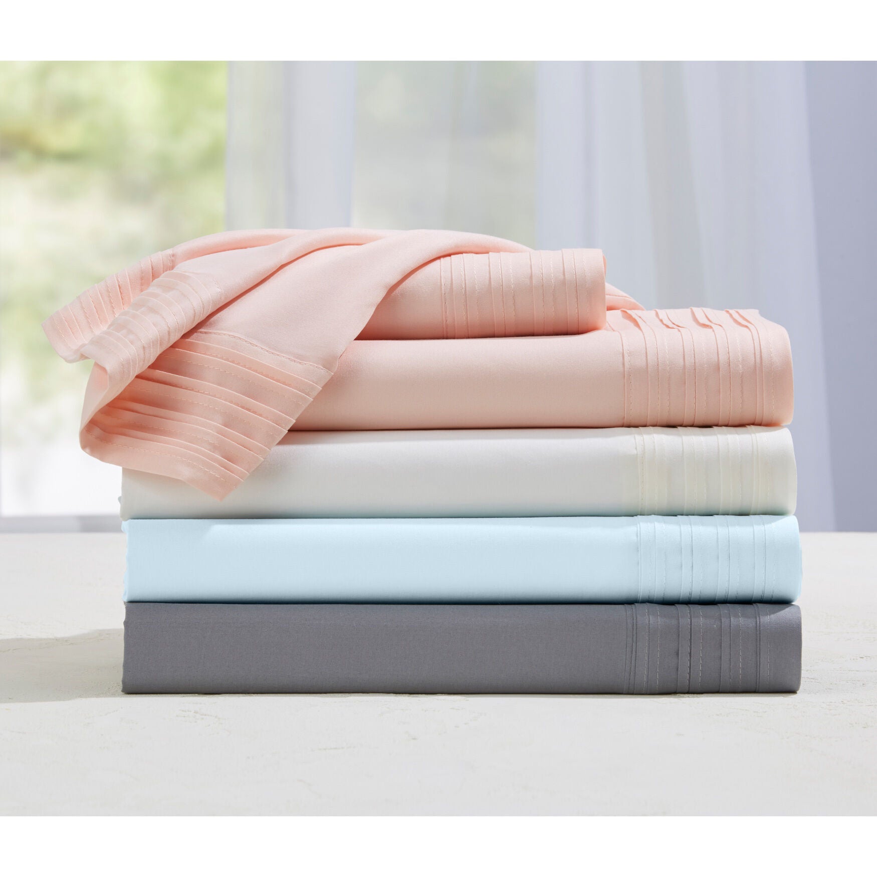 Microfiber Pleated Hem Sheet Set, , alternate image number 2