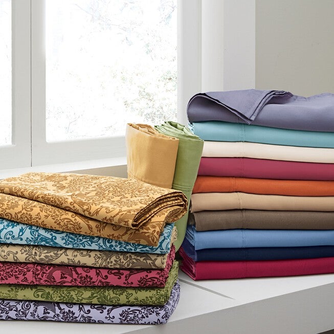 500 Thread Count Cotton-Rich 4-Pc. Solid Sheet Set, , on-hover image number 1
