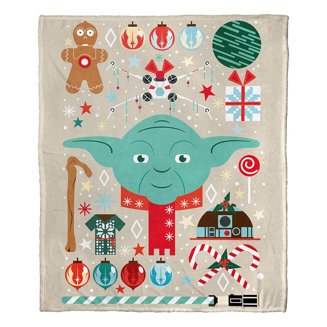 Star Wars Yoda Xmas Silk Touch Throw Blanket, , on-hover image number null