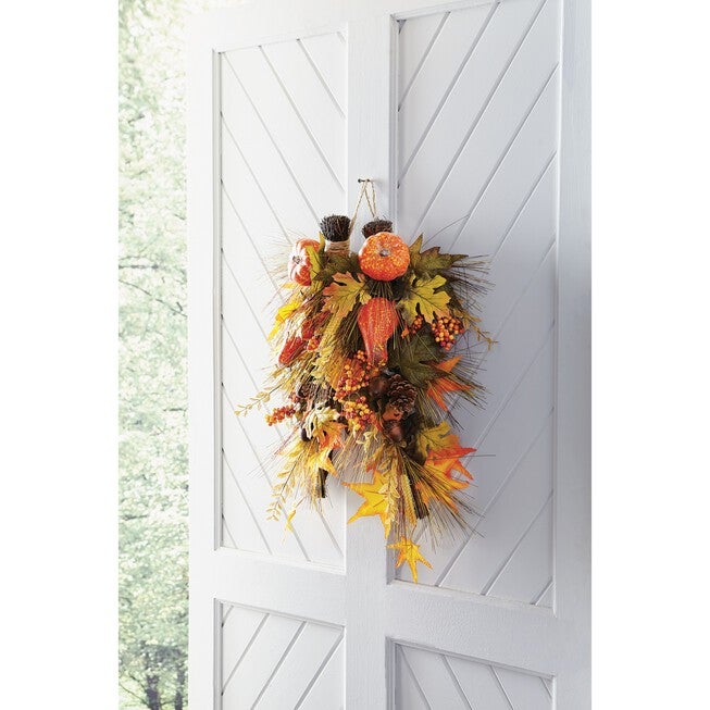 Pre-Lit Harvest Daisy Swag, , alternate image number null