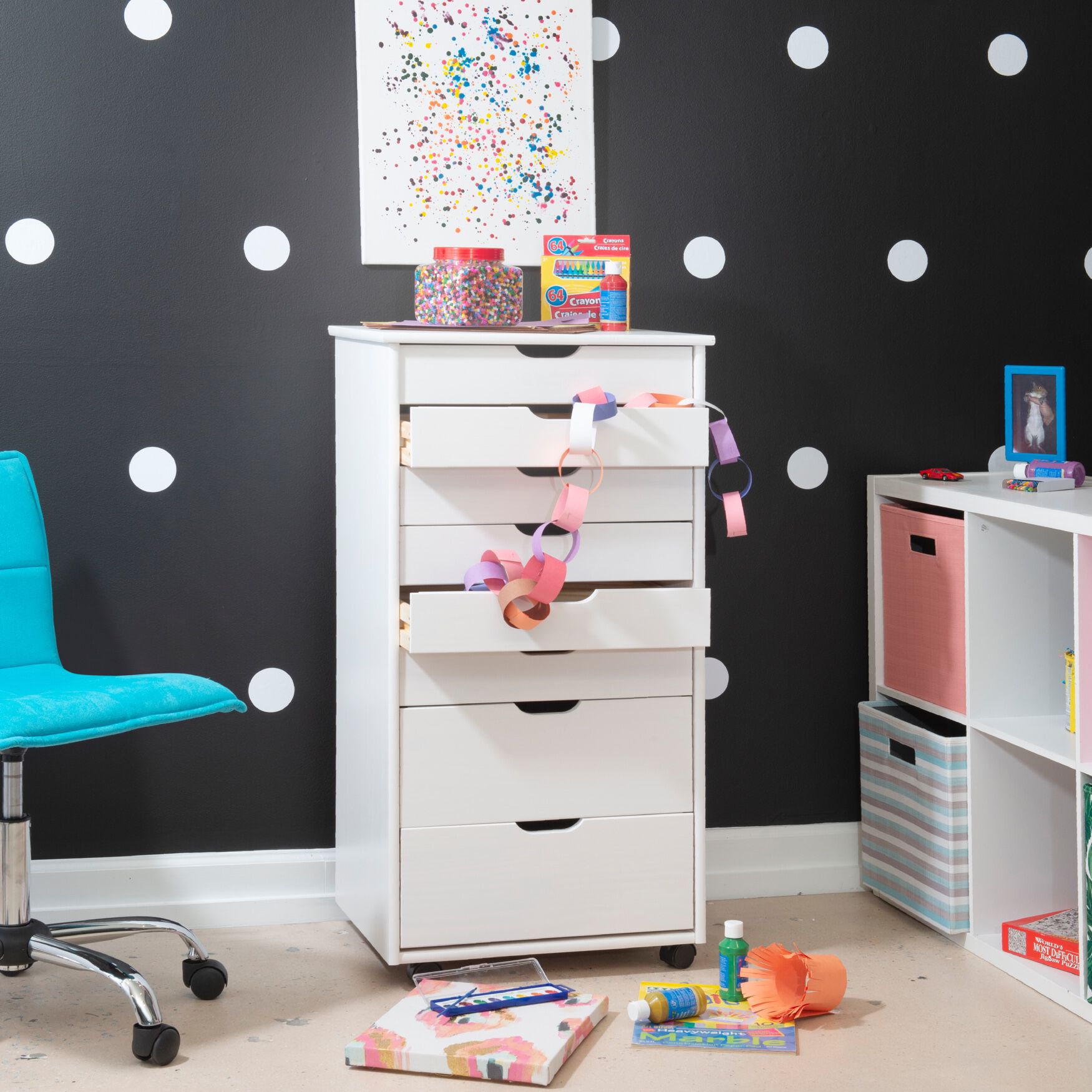 Croghan Eight Drawer Rolling Storage Cart, , alternate image number 11