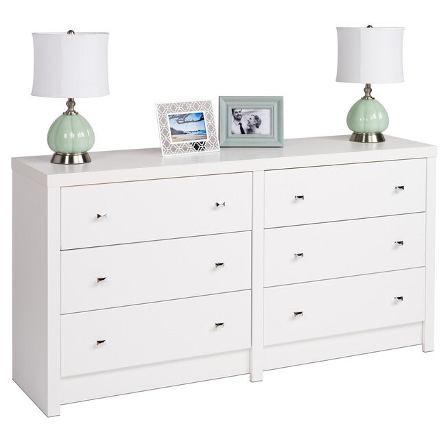 Calla 6-Drawer Dresser, WHITE, hi-res image number null