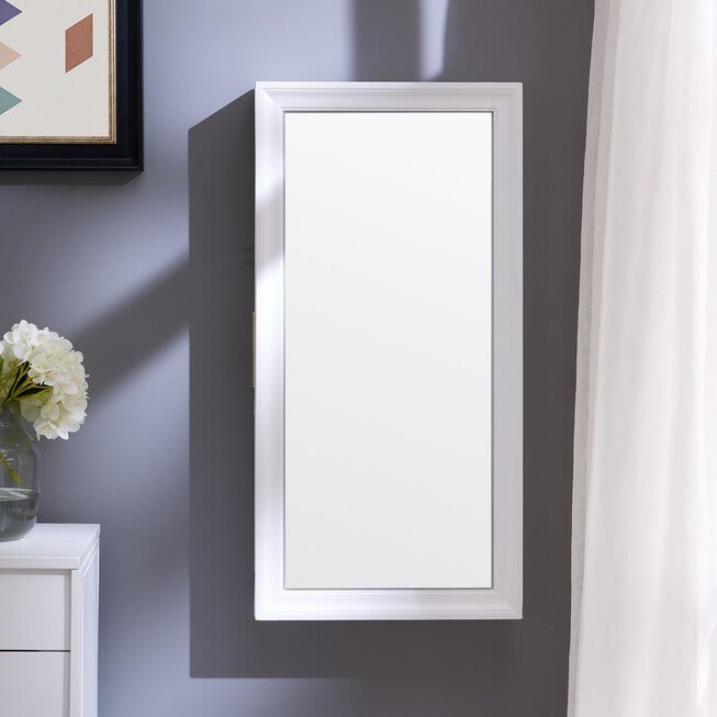 Bronwyn Wall Mount Jewelry Mirror, IVORY, hi-res image number null
