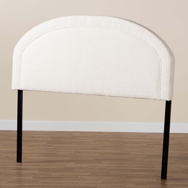 Fiana Modern Cream Boucle Fabric Queen Size Headboard, , alternate image number null