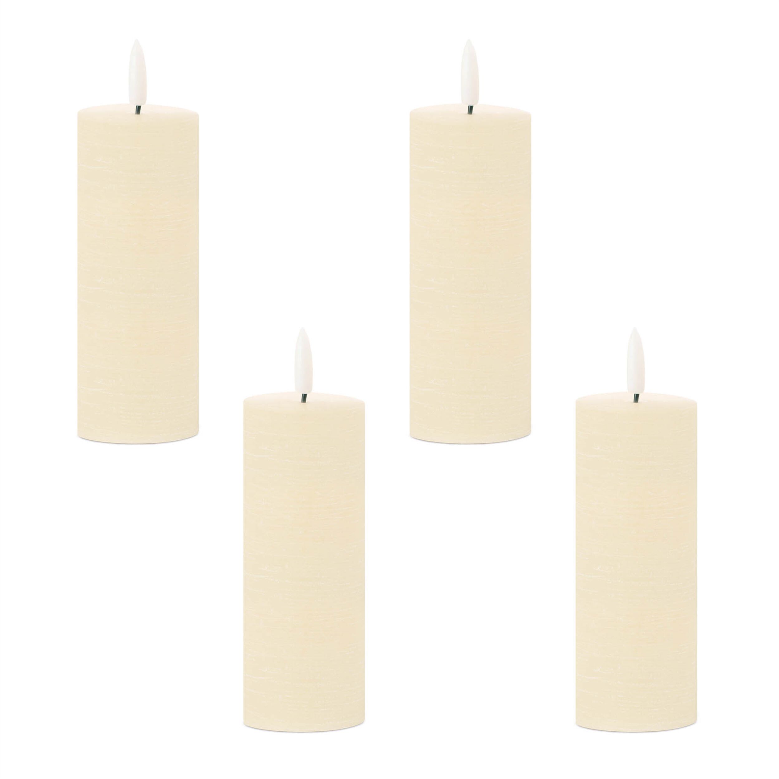FIA Wick Ivory Pillar Candle Set of 4, BEIGE, alternate image number 2