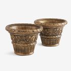Set of 2 Large Romantic Planters, BRONZE, hi-res image number null