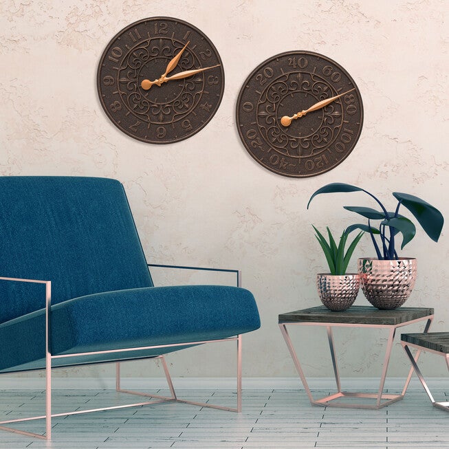 Vine and Fleur 16 inches Indoor Outdoor Wall Clock , , alternate image number null
