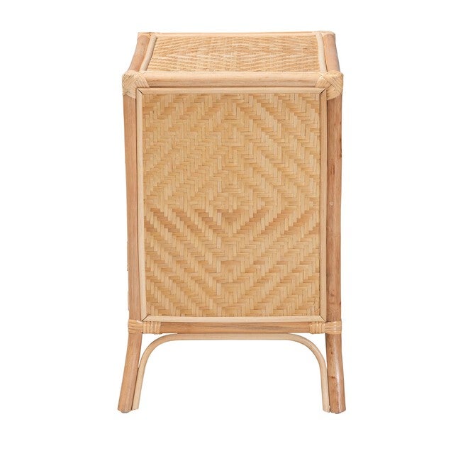 Danna Modern Bohemian Natural Brown Rattan Nightstand, , alternate image number 4