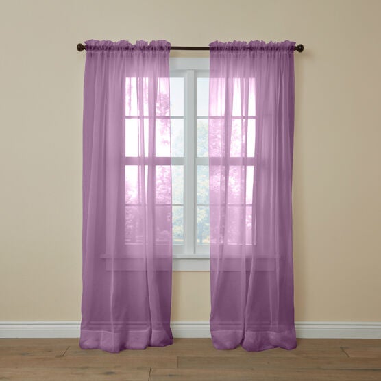 BH Studio Sheer Voile Rod-Pocket Panel Pair, LAVENDER, hi-res image number null