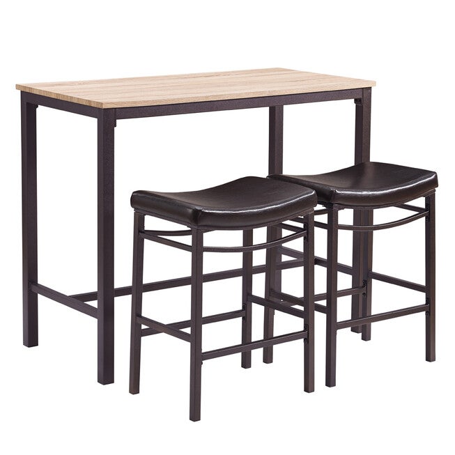 Betty Three Piece Pub Set, BROWN BLACK, hi-res image number null