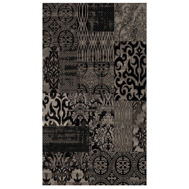 Jewel 2' x 3' Area Rug, BLACK GREY, hi-res image number 0