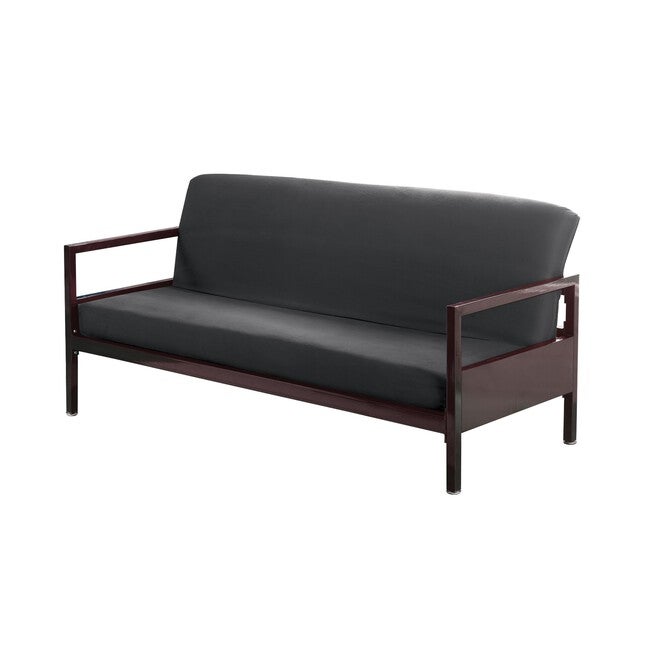 Fresh Ideas 100% Cotton Stain Resistant Full Futon Cover, CHARCOAL, hi-res image number null