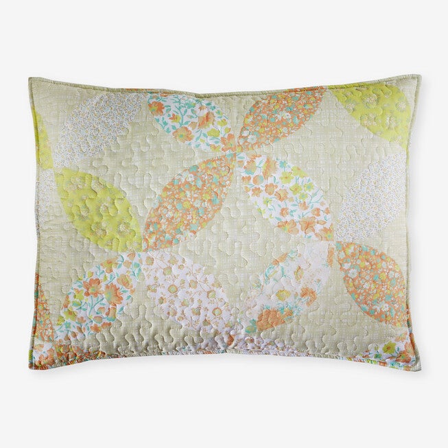 Marsha Cross Patchwork Shams, LEMON, hi-res image number 0