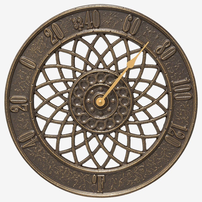 Spiral 14 inches Indoor Outdoor Wall Thermometer, FRENCH BRONZE, hi-res image number null