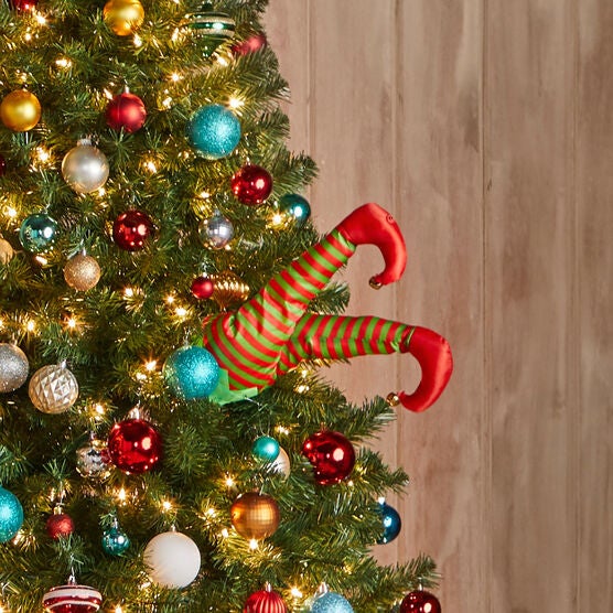 MR. CHRISTMAS 16" ANIMATED ELF KICKERS, RED GREEN, hi-res image number null