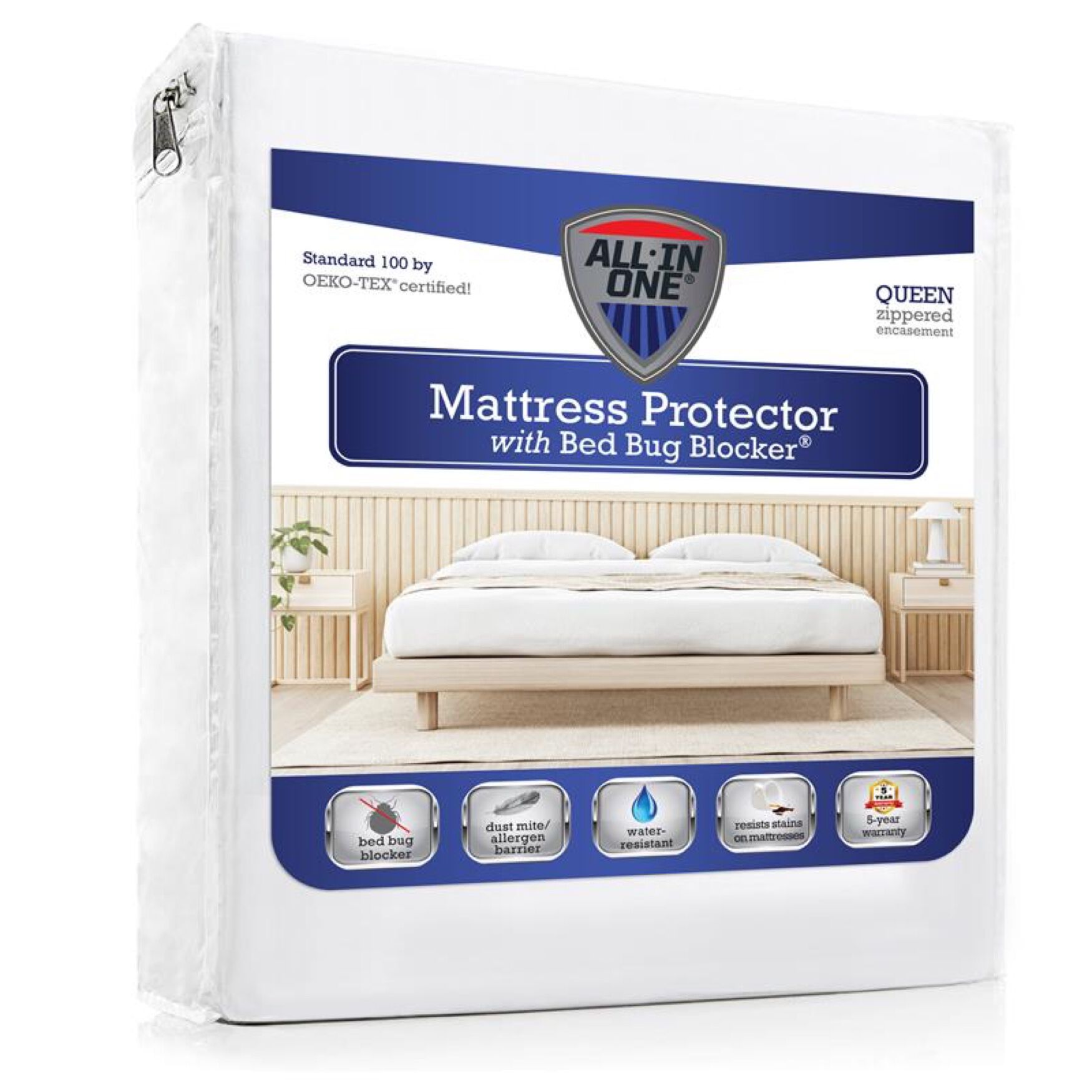 All-In-One Bed Zippered Mattress Cover with Bug Blocker, , alternate image number 2