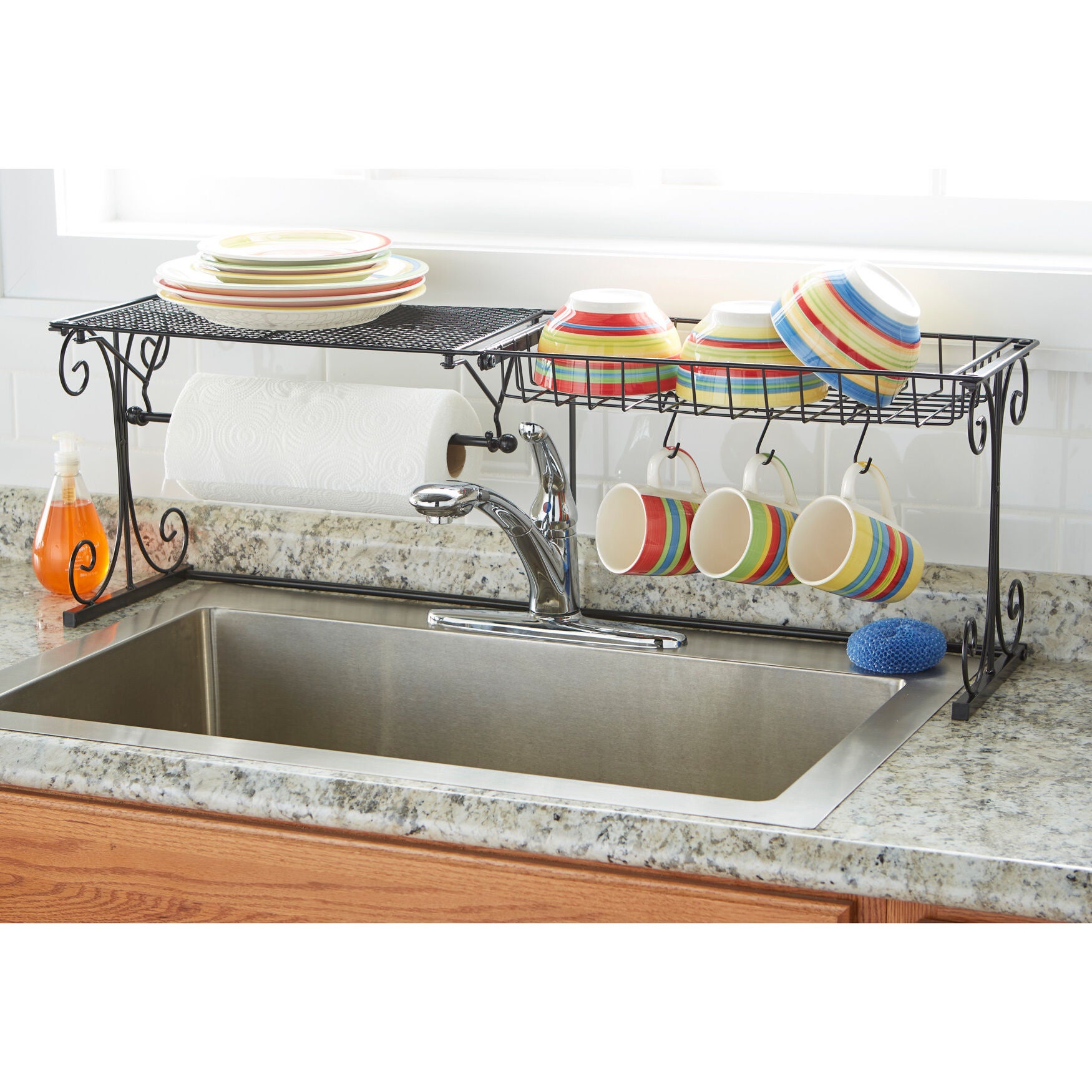 Over-the-Sink Dish Rack, BLACK, hi-res image number 0