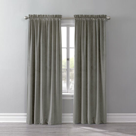 BH Studio Velvet Rod-Pocket Panel, STONE, hi-res image number null