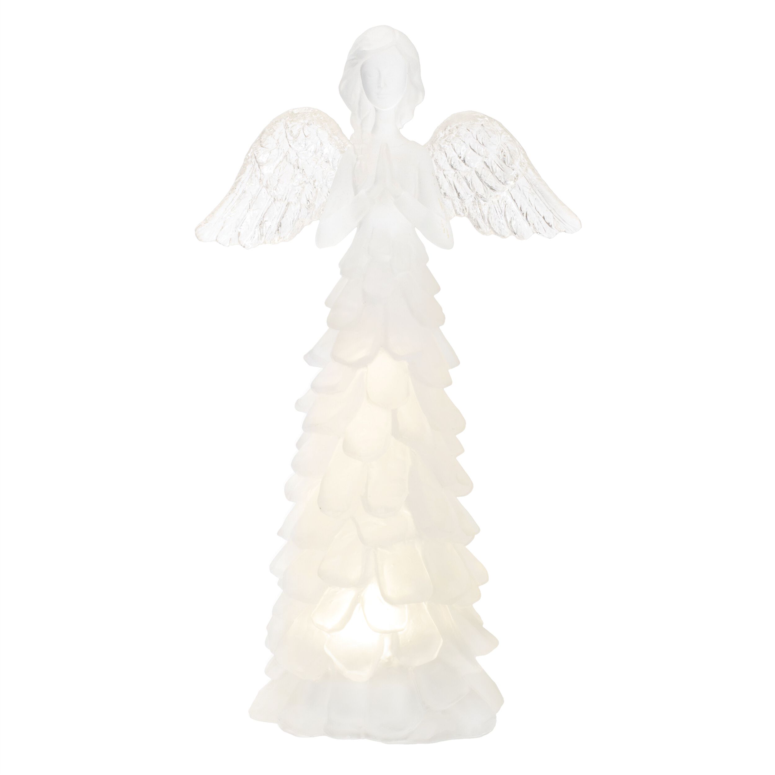 LED Frosted Angel Figurine (Set of 4), WHITE, alternate image number 2
