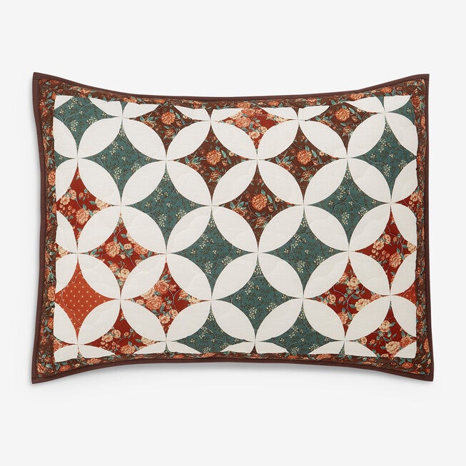 Heritage border standard sham, BROWN, hi-res image number null