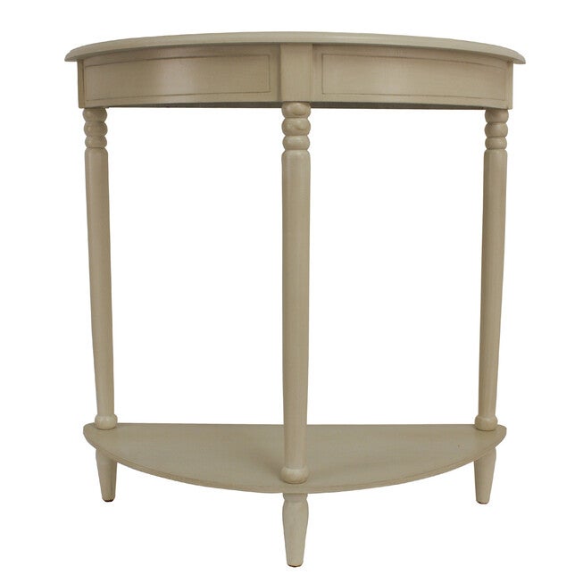 Antique White Simplicity Half Round Accent Table, , on-hover image number 1